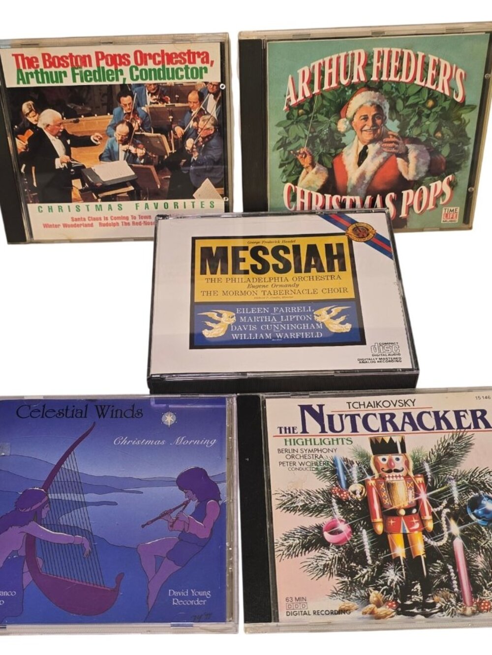 Christmas Music CD Lot Messiah Arthur Fiedler Boston Pops Nutcracker Harp